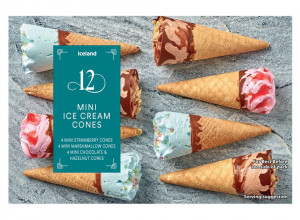 iceland 12 mini ice cream cones 214g 73237